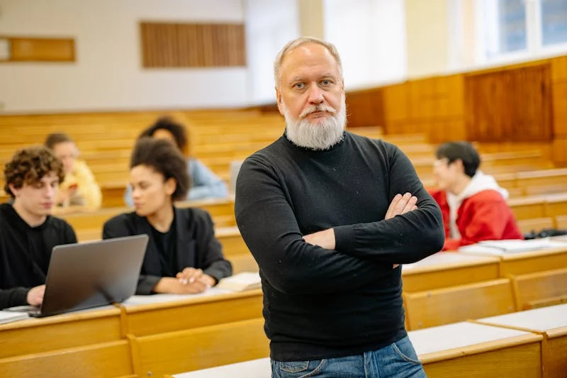 professor in lecture hall